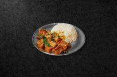 D73 Braised Grouper with Roasted Pork (over rice)